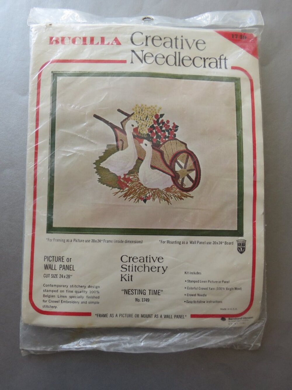 Nesting Time Vintage Bucilla Creative Needlecraft Crewel Stitchery Kit #1749